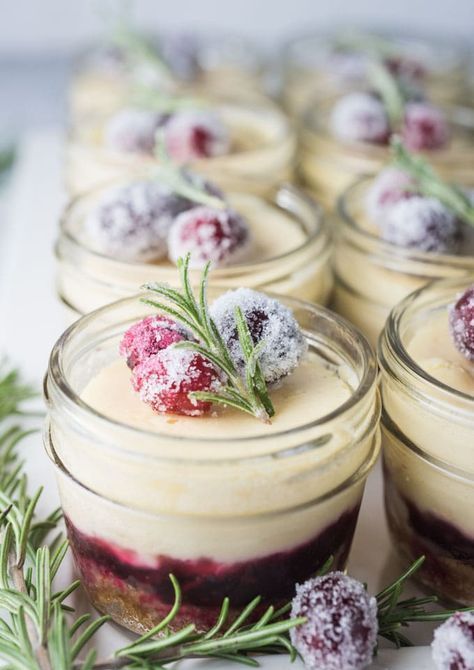 cranberry white chocolate mini cheesecakes are gorgeous mini desserts for holiday weddings