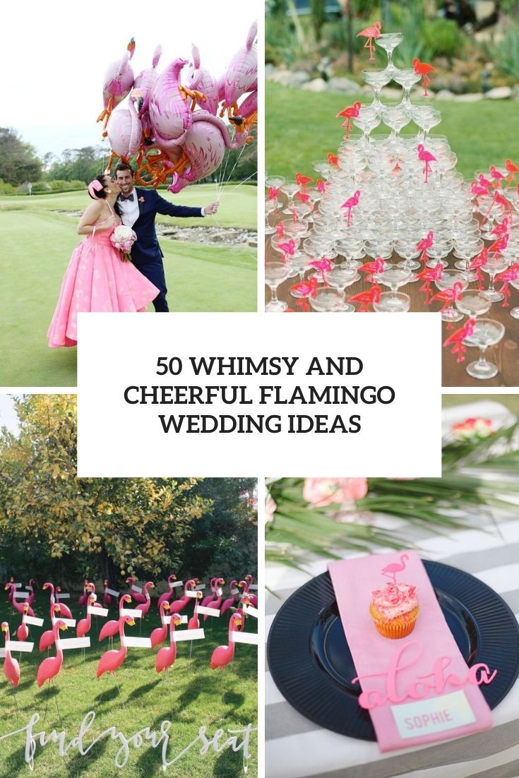 whimsy and cheerful flamingo wedding ideas cover