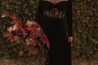a gorgeous black wedding dress