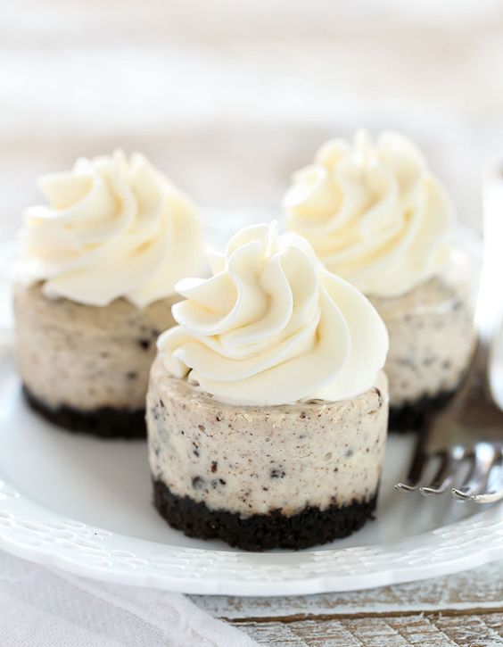 oreo mini cheesecakes with cream on top are delicious and will make you enjoy the contrasting taste