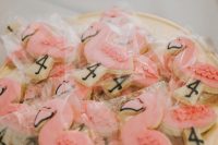 pretty and tasty flamingo-shaped wedding cookies are perfect wedding favors and can be also served as desserts