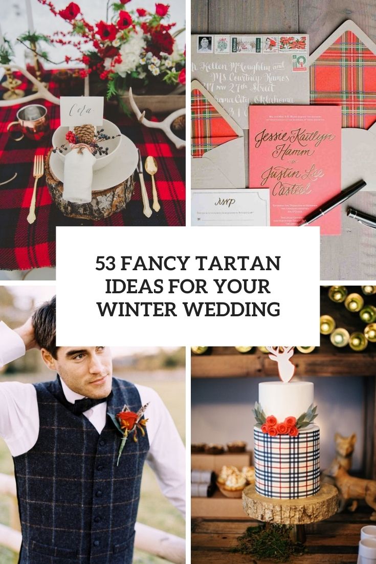 fancy tartan ideas for your winter wedding cover