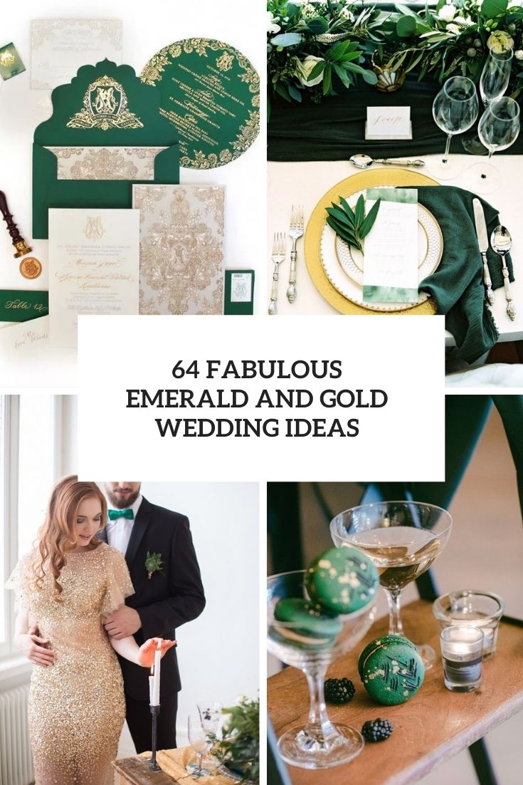 fabulous emerald and gold wedding ideas cover