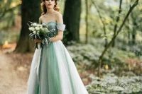 A cute green wedding dress