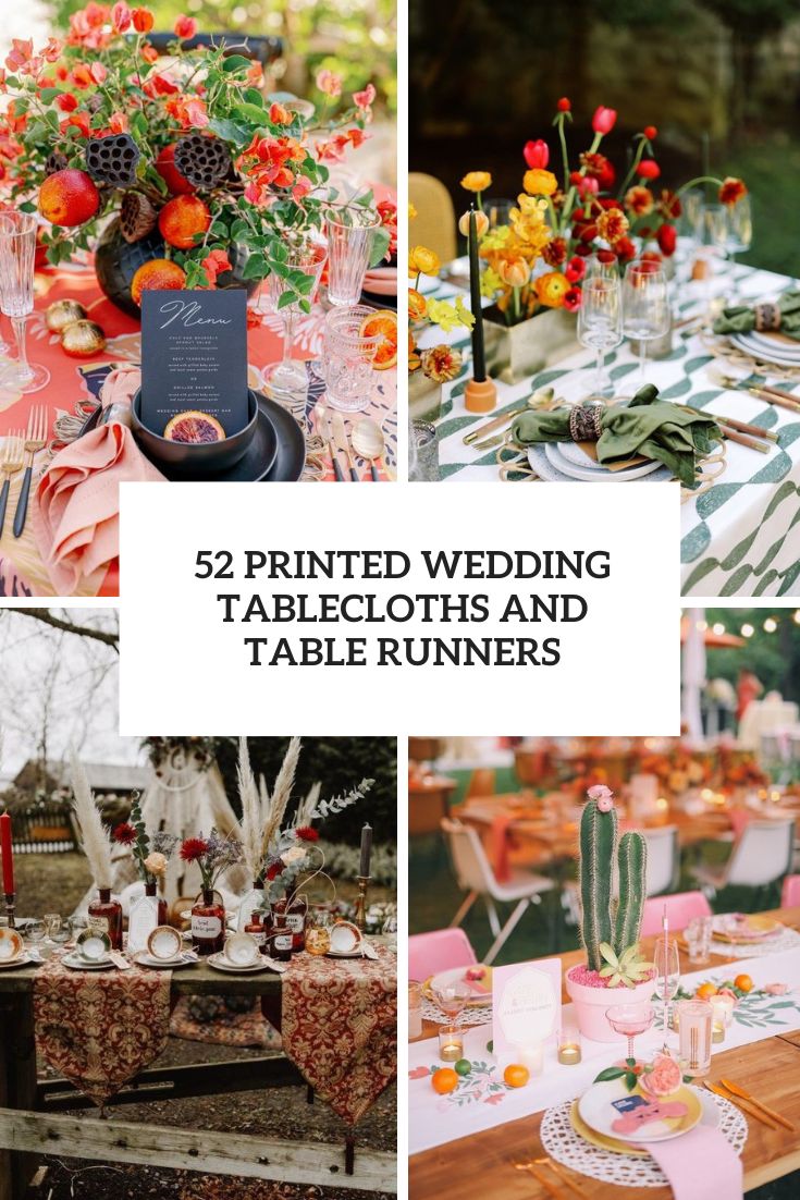 52 Printed Wedding Tablecloths And Table Runners