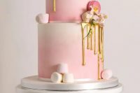 an ombre wedding cake