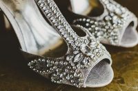 a lovely vintage wedding shoes pair
