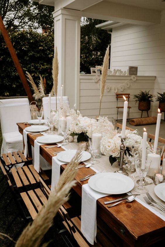 Backyard Wedding Table Decor Ideas, Tall Wedding Table Centerpiece Ideas