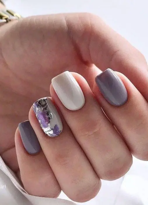 Lilac and gold sparkle - Beth Davies Nails and Beauty | Facebook
