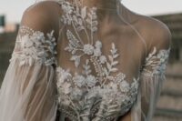 a lovely floral wedding dress