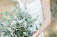 a silver eucalyptus and some herbs wedding bouquet is amazing, it will fit a boho, woodland, garden bride