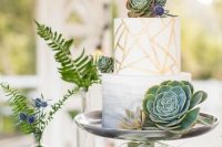 a lovely geometric wedding cake design