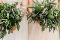 various greenery and foliage wedding bouquets with berries and ferns look very eye-catchy and very interesting