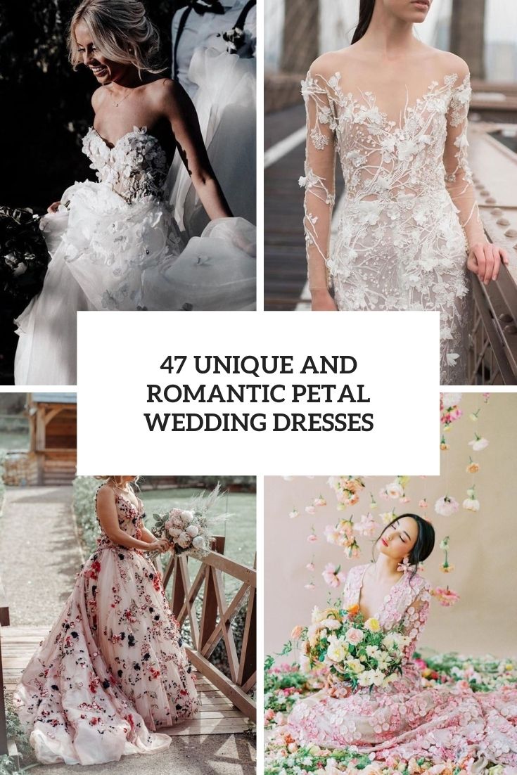 unique and romantic petal wedding dresses cover