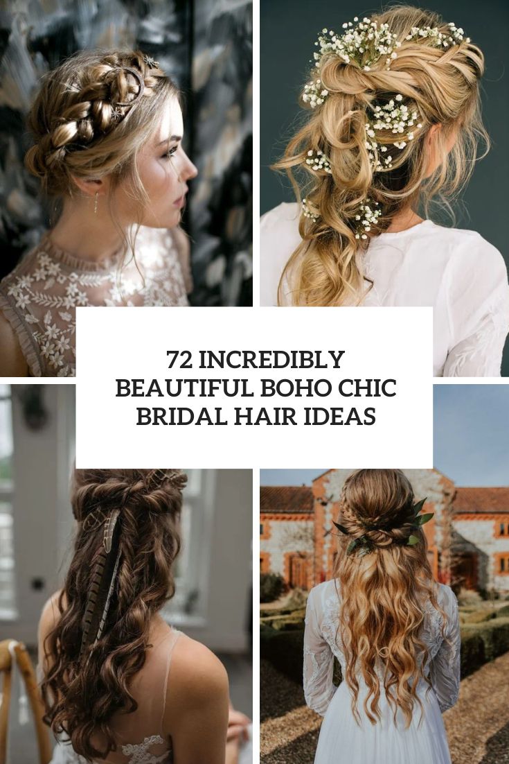 incredibly beautiful boho chic bridal hair ideas cover