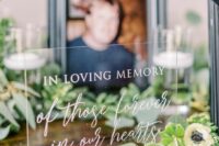 a stylish acrylic sign in a memory of someone lost