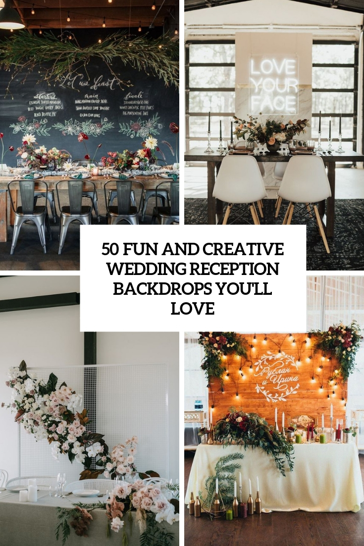 fun and creative wedding reception backdrops you'll love cover
