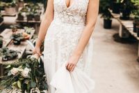 a cute floral wedding dress