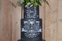 a stylish cake for a rustic wedding