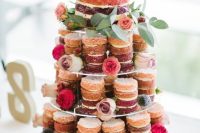 ombre naked individual wedding cakes and a larger one for letting your guests enjoy the tastes