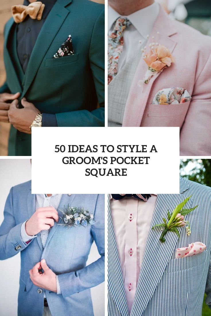 ideas to style a groom's pocket square cover