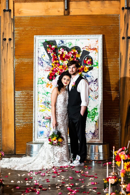 a lovely colorful wedding backdrop