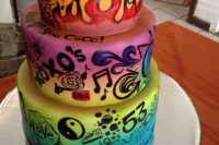 a colorful wedding cake design