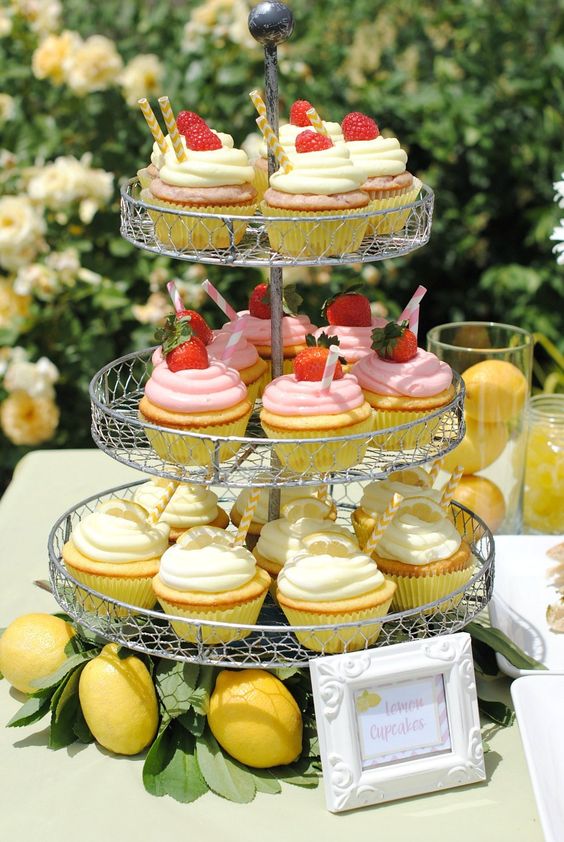 delicious bridal shower cupcakes with fresh citrus and berries are amazing as summer desserts