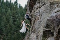 if you two love climbing, your wedding pics can look like that, too