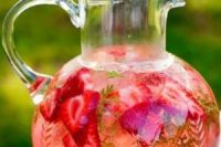 a fresh strawberry drink with berries and herbs is a delicious idea for a bridal shower tea party
