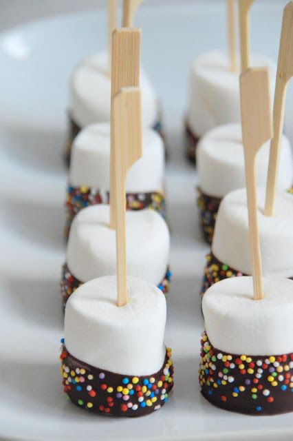 chocolate sprinkled marshmallows are a gorgeous dessert idea