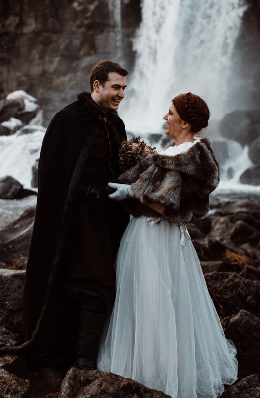 dress up in a creative way, for example, into Game of Thrones looks, for your Icelandic wedding