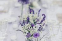 simple wildflower centerpieces for a wedding or a rehearsal dinner