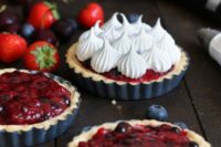 a wild berry mascarpone meringue tart is a delicious option for a fall wedding