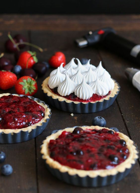 a wild berry mascarpone meringue tart is a delicious option for a fall wedding