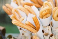 churros cones are ideal for a Spanish or a Mediterranean wedding