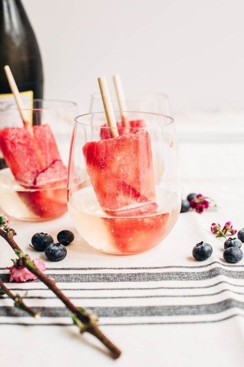 fresh berry sorbet paired up with sparkly wine or champagne is an amazing refreshign dessert