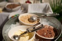 offer ice cream as bbq rehearsal dinner desserts – no need for a cake, just something delicious and refreshing