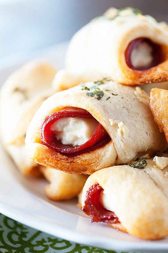 pepperoni pizza rolls with fresh herbs will drive everyone crazy