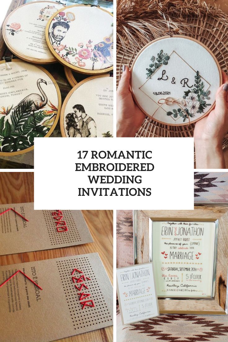romantic embroidered wedding invitations cover