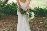 45 a beautiful lace mermaid wedding dress with a fully open back – why not flaunt your sexy back in such a gorgeous dress