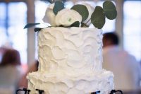 a cute white wedding cake