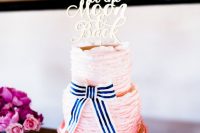 a lovely ruffle wedding cake design