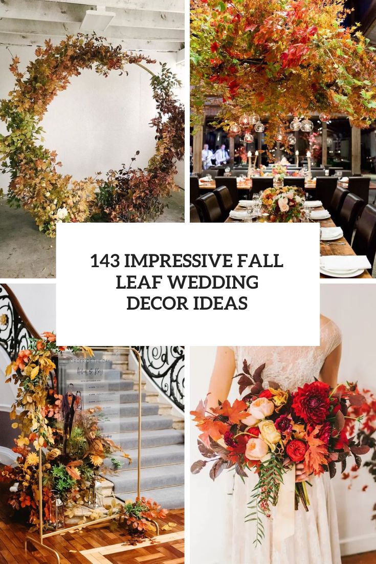 impressive fall leaf wedding decor ideas cover