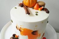 a cute fall buttercream wedding cake