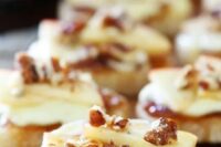 brie, apple and honey crostini can be a nice hot appetizer for both fall and winter