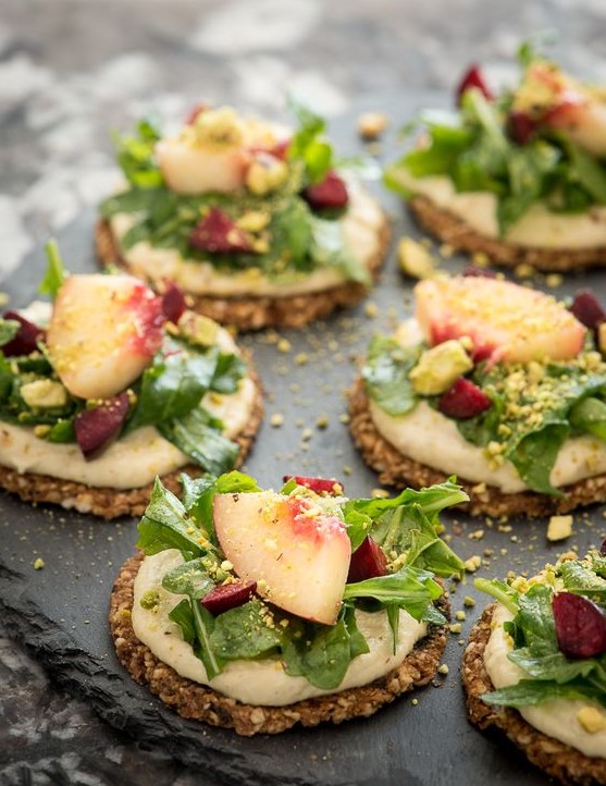 dried cherry crackers with pine nut pepper cheese are a delicious raw and vegan appetizer