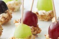 goat cheese dipped grapes on skewers are timeless wedding appetizers and they will fit many other occasions, too