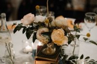 a vintage floral wedding centerpiece