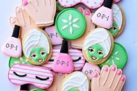 fun and colorful spa bridal shower cookies will make your gals smile for sure
